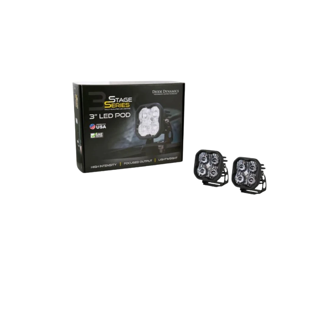 Stage Series 3" White Sport LED Pod (pair) - Diode Dynamics(Skuiddd6120pskuid Stage Series 3 Sae Dot White Sport Led Pod Pair Diode Dynamics) 3 Stage Series 3" White Sport LED Pod (pair) - Diode Dynamics(Skuiddd6120pskuid Stage Series 3 Sae Dot White Sport Led Pod Pair Diode Dynamics) - Image 3
