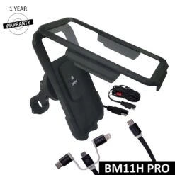 PRO Fully Waterproof Bike Phone Holder With Vibration Controller (with Fast 15W Wireless Charger & USB-C Input/Output Port) Motorcycle Mobile Mount - BOBO - BB-BM-011-111001(Skuidbb Bm 011 111001skuid Pro Fully Waterproof Bike Phone Holder With Vibration Controller With Fast 15w Wireless Charger Usb C Input Output Port Motorcycle Mobile Mount Bobo Bb Bm 011 111001)