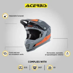 Profile 4 Helmet - Grey/Orange - Acerbis(Profile 4 Helmet Grey Orange Acerbis) 14 Profile 4 Helmet - Grey/Orange - Acerbis(Profile 4 Helmet Grey Orange Acerbis) -Biken Biker Store Black Orange Profile 4 1