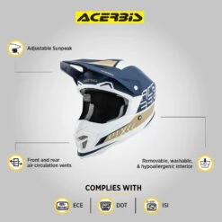 Profile 4 Helmet - White/Blue - Acerbis(Profile 4 Helmet White Blue Acerbis) -Biken Biker Store Blue White Profile 4 1