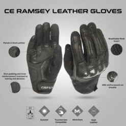 Ramsey Leather CE Gloves - Acerbis(Ramsey Leather Ce Gloves Acerbis) 5 Ramsey Leather CE Gloves - Acerbis(Ramsey Leather Ce Gloves Acerbis) -Biken Biker Store CERAMSEYLEATHERGLOVES