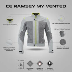Ramsey MY Vented Jacket - Acerbis(Ramsey My Vented Jacket Acerbis) 37 Ramsey MY Vented Jacket - Acerbis(Ramsey My Vented Jacket Acerbis) -Biken Biker Store CERAMSEYMYVENTEDGREYYELLOW