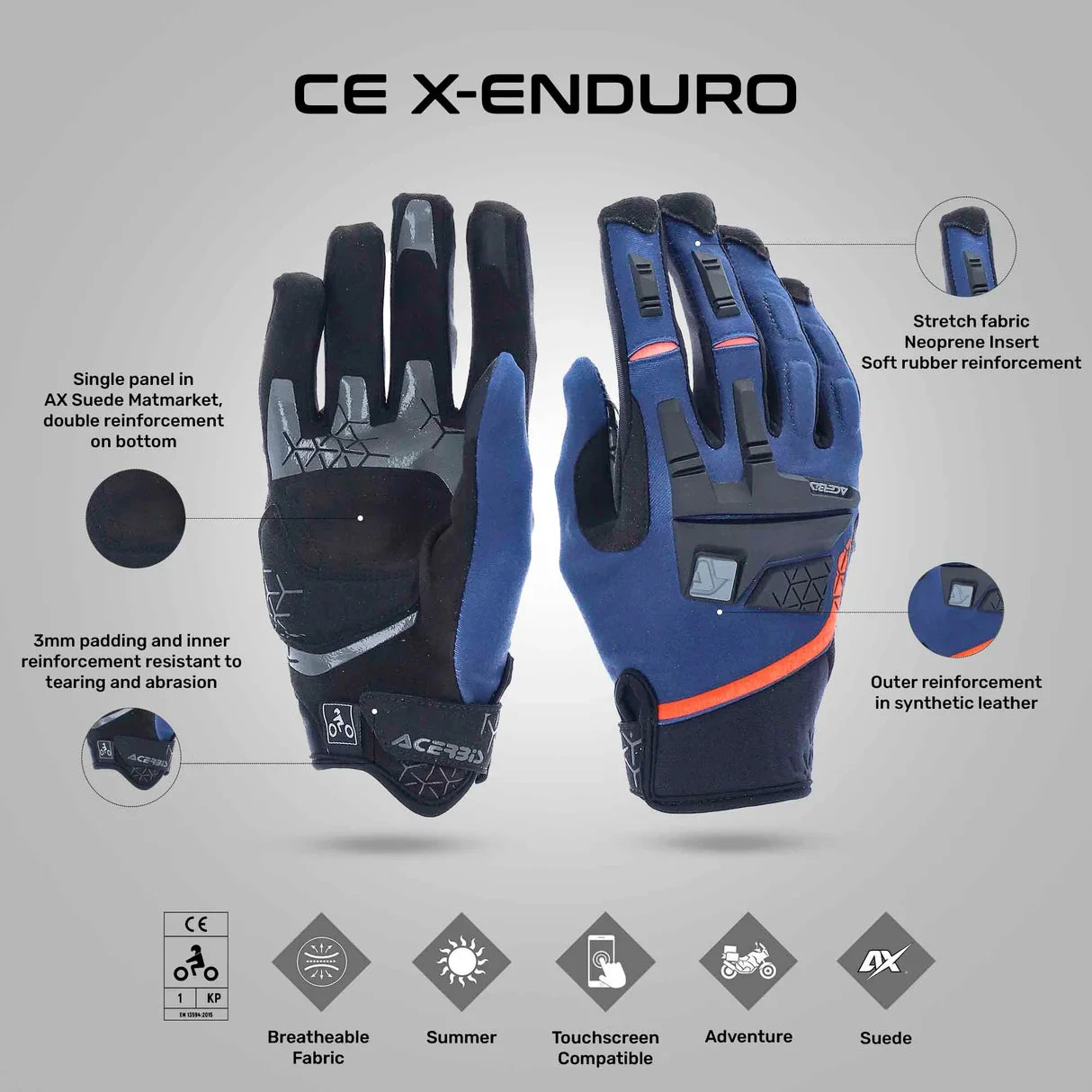 X-Enduro CE Gloves - Acerbis(X Enduro Ce Gloves Acerbis) 14 X-Enduro CE Gloves - Acerbis(X Enduro Ce Gloves Acerbis) - Image 14