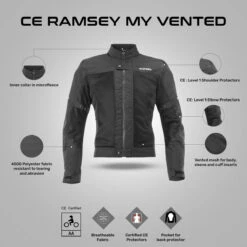 Ramsey MY Vented Jacket - Acerbis(Ramsey My Vented Jacket Acerbis) 38 Ramsey MY Vented Jacket - Acerbis(Ramsey My Vented Jacket Acerbis) -Biken Biker Store Ramseymyventedblack