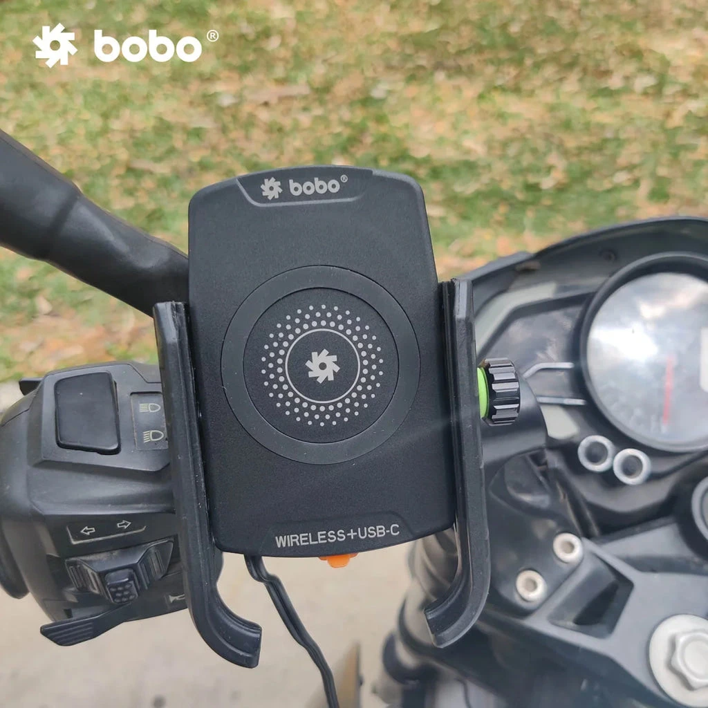 BOBO BM12 Bike Phone Holder (With Fast 15W Wireless Charger & USB-C Input/Output Port) (Black)(Skuidbb Bm 012 001001skuid Bobo Bm12 Bike Phone Holder With Fast 15w Wireless Charger Usb C Input Output Port Black) 2 BOBO BM12 Bike Phone Holder (With Fast 15W Wireless Charger & USB-C Input/Output Port) (Black)(Skuidbb Bm 012 001001skuid Bobo Bm12 Bike Phone Holder With Fast 15w Wireless Charger Usb C Input Output Port Black) - Image 2