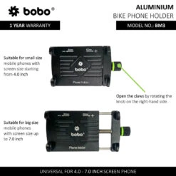 BOBO BM3 Aluminium Phone Holder Mount (Black)(Skuidbb Bm 003 001001skuid Bobo Bm3 Aluminium Phone Holder Mount Black) 8 BOBO BM3 Aluminium Phone Holder Mount (Black)(Skuidbb Bm 003 001001skuid Bobo Bm3 Aluminium Phone Holder Mount Black) -Biken Biker Store bobo bm3 aluminium phone holder mount black mounts 501