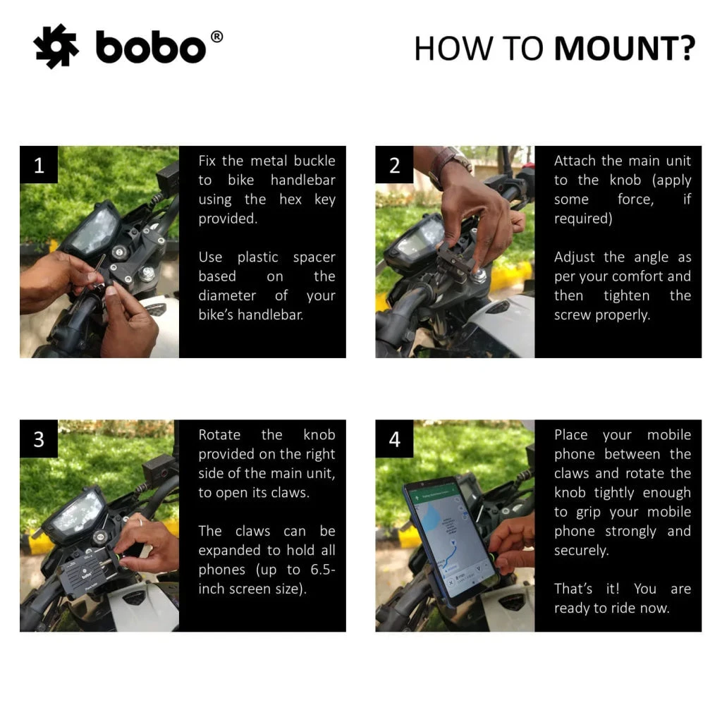 BOBO BM3 Aluminium Phone Holder Mount (Black)(Skuidbb Bm 003 001001skuid Bobo Bm3 Aluminium Phone Holder Mount Black) 5 BOBO BM3 Aluminium Phone Holder Mount (Black)(Skuidbb Bm 003 001001skuid Bobo Bm3 Aluminium Phone Holder Mount Black) - Image 5