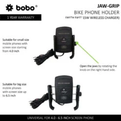 BOBO BM6 Jaw-Grip Mobile Phone Holder Mount (Black)(Skuidbb Bm 006 001001skuid Bobo Bm6 Jaw Grip Mobile Phone Holder Mount Black) -Biken Biker Store bobo bm6 jaw grip mobile phone holder mount black mounts 159