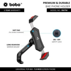 BOBO BM7 Diagonal-Grip Mobile Phone Holder Mount (Black)(Skuidbb Bm 007skuid Bobo Bm7 Diagonal Grip Mobile Phone Holder Mount Black) -Biken Biker Store bobo bm7 diagonal grip mobile phone holder mount black mounts 227