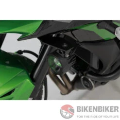 Kawasaki Versys 650 Lighting - Auxiliary Light Mount - SW-Motech(Skuidnsw 08 518 10000 Bskuid Auxiliary Light Mounts Sw Motech) -Biken Biker Store kawasaki versys 650 lighting auxiliary light mount sw motech lights mounts 306
