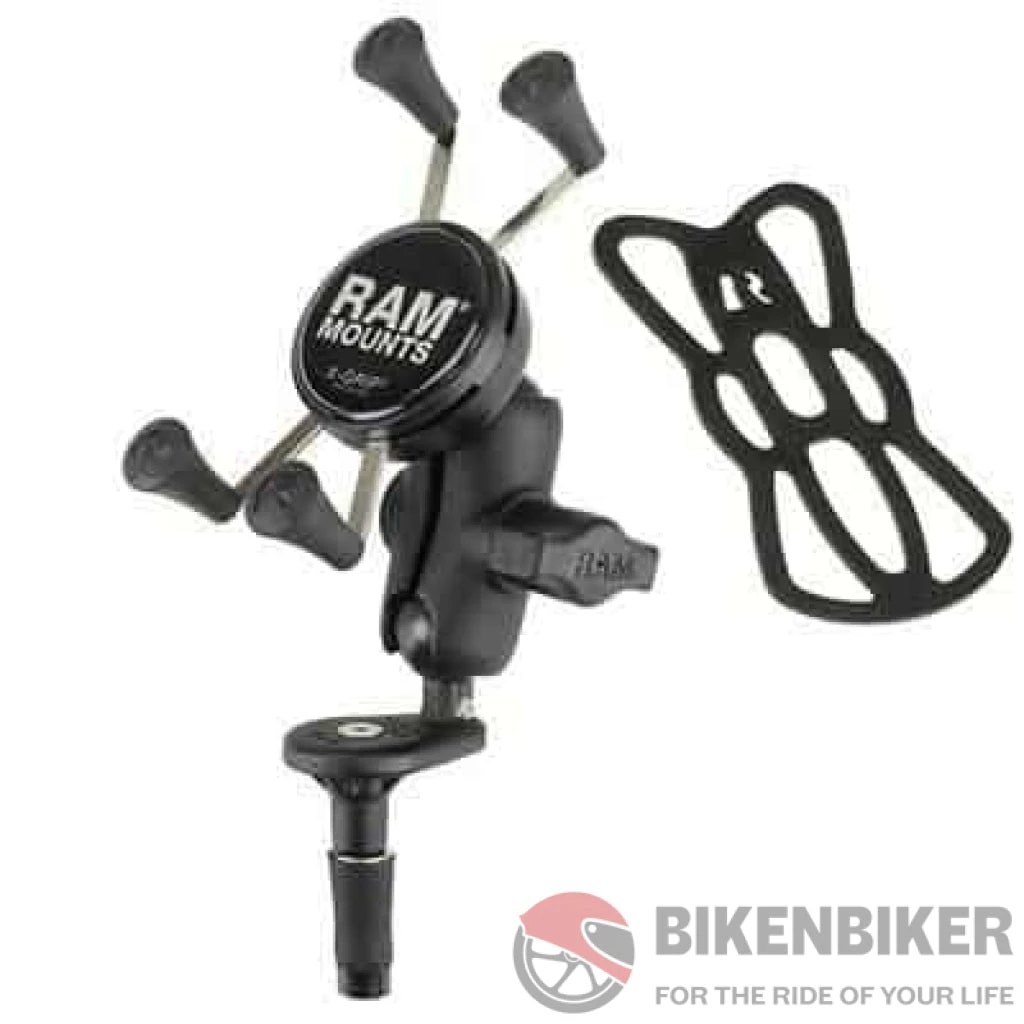 RAM Mounts X-Grip® Phone Holder With Motorcycle Fork Stem Base(Skuidram B 176 A Un7uskuid Ram Fork Stem Mount With Short Double Socket Arm Cradle For Motorcycle) 1 RAM Mounts X-Grip® Phone Holder With Motorcycle Fork Stem Base(Skuidram B 176 A Un7uskuid Ram Fork Stem Mount With Short Double Socket Arm Cradle For Motorcycle)